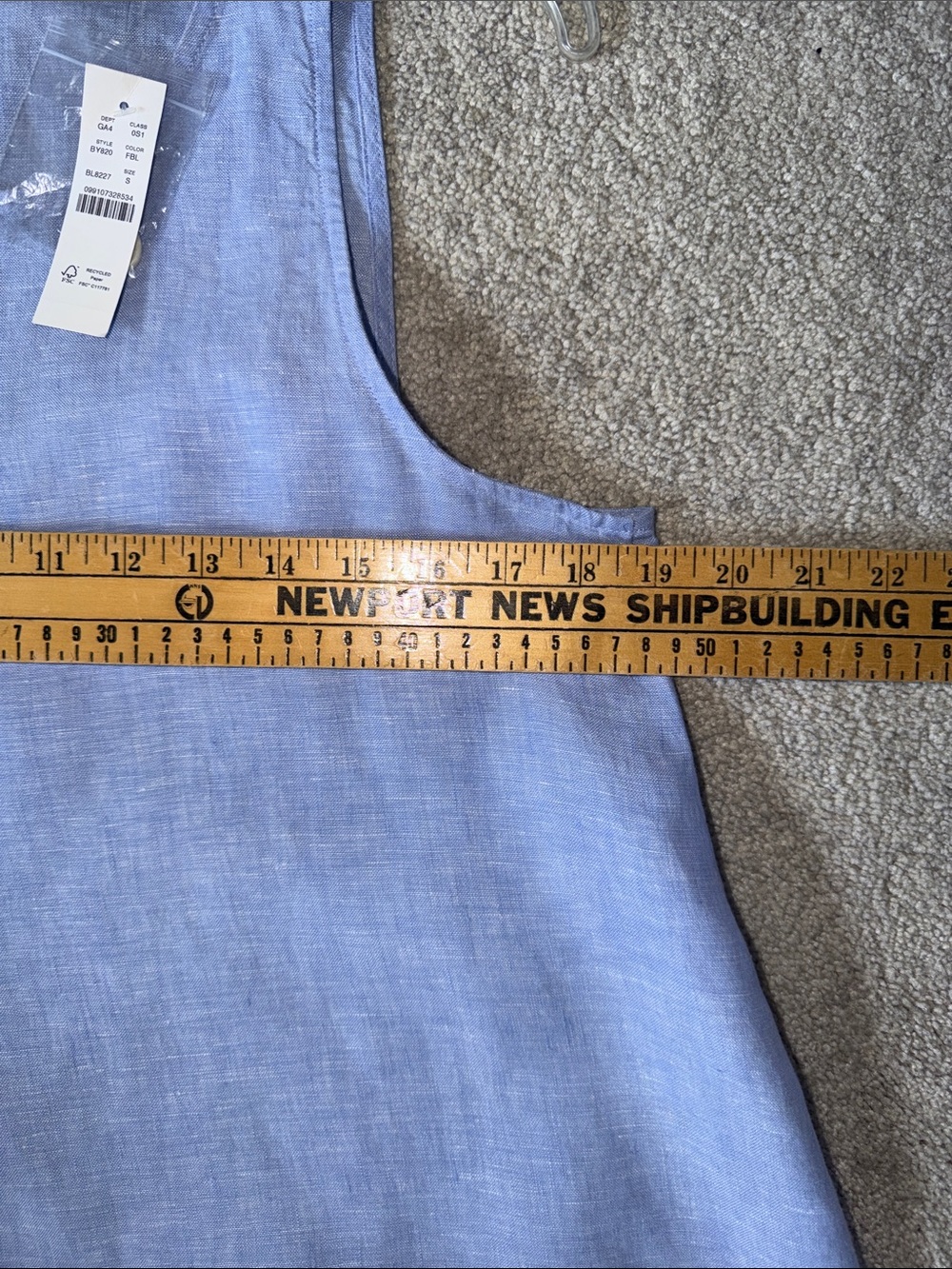J. Crew Soft Light Blue Sleeveless Linen-Blend Shift Tank size Small NWT - Picture 8 of 9
